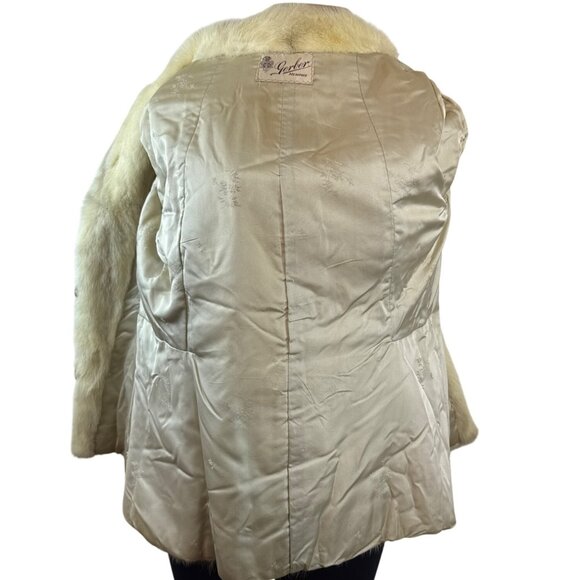 Gerber Memphis Vintage Beige Mink Fur Coat W/ Satin Lining & Pearl-Like Buttons - Picture 4 of 9